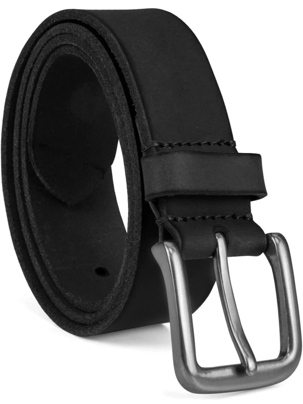 Timberland Men's Black Leather Belt with Silver Buckle. Size 32 - Picture 1 of 4